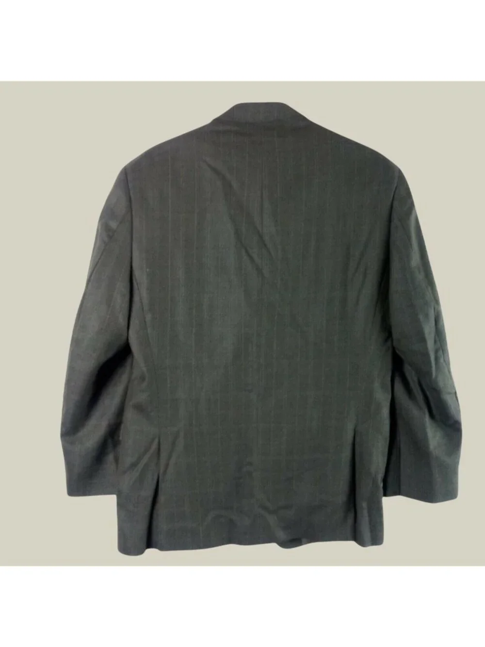 Michael Kors Woolmark Plaid Wool Blazer Mens 38S Green Career Office Classic